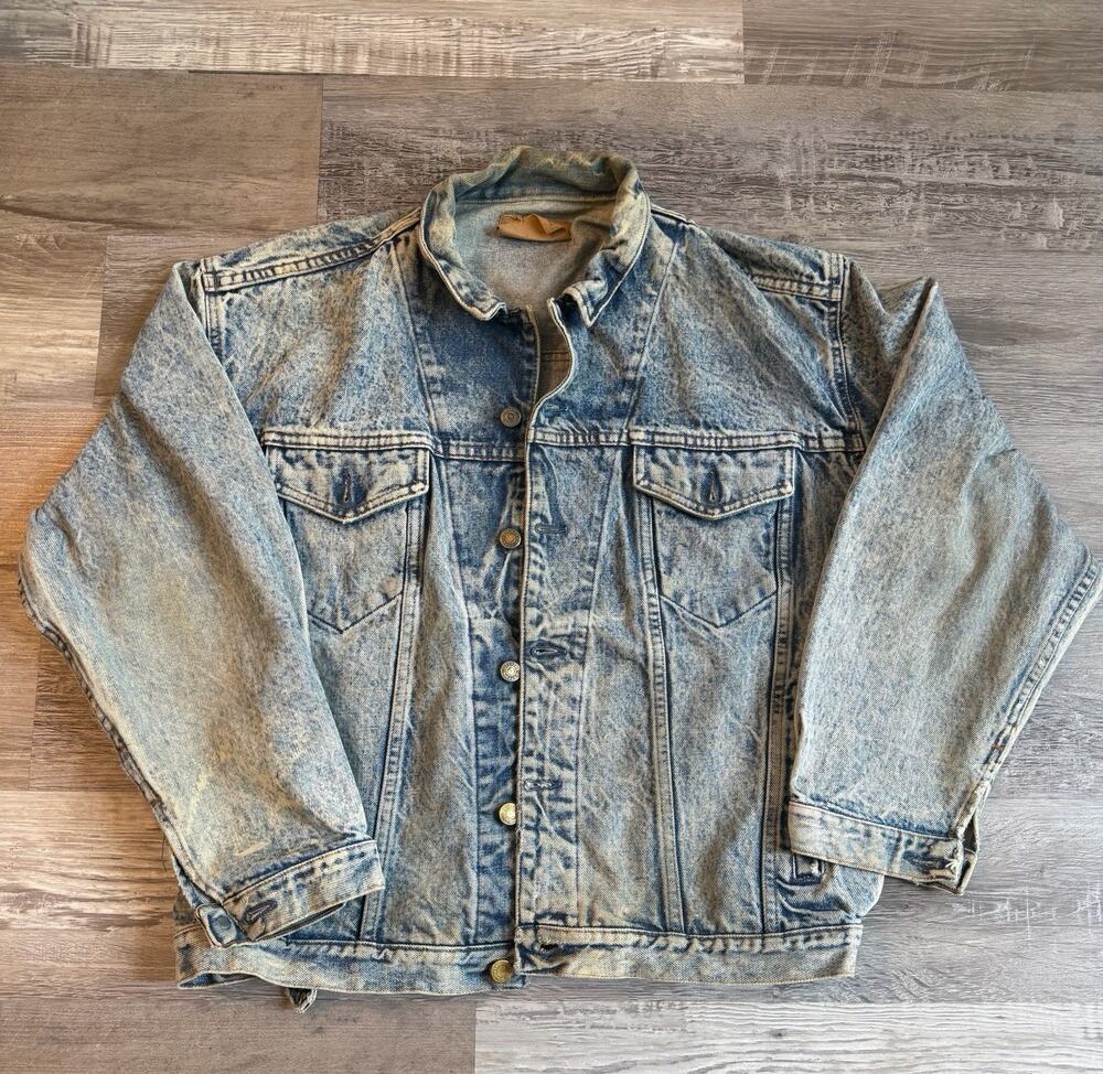 Vintage 1990s GAP Work Force Acid Wash Denim Jacket – Men’s XL